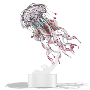 Piececool 3D Puzzles For Adults Jellyfish 3D Metal Model Building Kits Marine Organism Night Light With Usb Plug Diy Arts