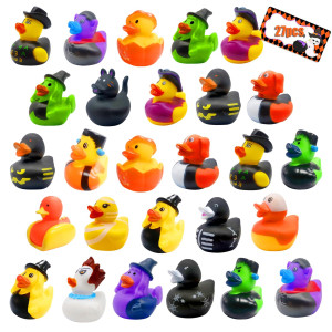 27 Pcs Halloween Party Favors Rubber Ducks Baby Showers Accessories Jeep Bath Toys For Kids Halloween Decorations Trick Or Treat