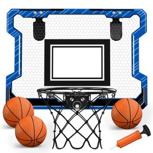 Hyes Mini Basketball Hoop Indoor Door Basketball Hoop With 3 Balls Inflator Basketball Toy Gifts For Kids Boys Girls Teens A