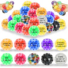 20 Pack Colorful Motivational Mini Stress Balls Set Squishy Balls Fidget Toys For Adult Squeeze Balls Bulk Birthday Gifts Par