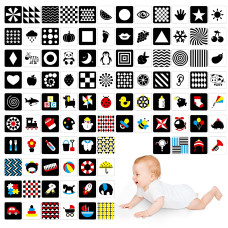 100 Pages Black White Colorful Baby Visual Stimulus Flashcard 50 Pcs High Contrast Baby Flashcards Sensory Toys For Newborn Inf