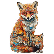 Woodemon Wooden Puzzles For Adults L 300Pcs183 118In Fox Family Wooden Jigsaw Puzzles Kids Unique Shape Animal Wooden