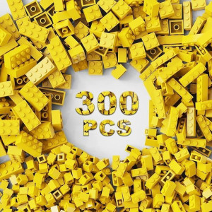 Webrick 300 Pcs Classic Building Bricks Yellow Bulk Bricks Compatible With Major Brands Parts And Pieces Creative Building Blo