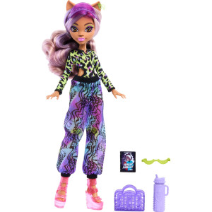 Monster High Scareadise Island Clawdeen Wolf Doll With Swimsuit Joggers Beach Accessories Like Visor Water Bottle Book