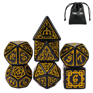 Poludie Dnd Dice Set Dd Polyhedral Dice 7 Pcs Druid Dice With Leather Dice Bag For Dungeons And Dragons Role Playing Dice Ga