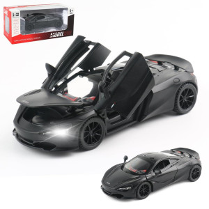 Diecast Toy Car Mclaren 720S Sports Car Model Zinc Alloy Simulation Casting Pull Back Vehicles 132 Scale Mini Supercar Toys Wit