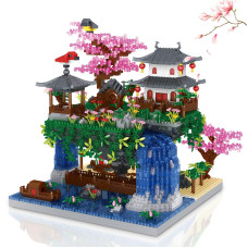 Yktoyz Cherry Blossom Tree Building Set Chinese Architecture Building Blocks Japanese Sakura Tree House Building Set Bonsai Tre