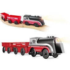 Battery Operated Train For Wooden Track Motorized Train For Toddlers 3 Years Old 3Pcs Train Toy Set Electric Train Compatible