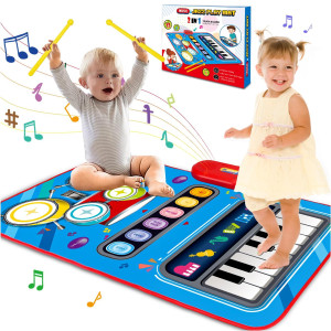 Baby Toys For 1 Year Old Baby Musical Mat Toddler Toys Age 12 2 In 1 Piano Drum Babies Play Mat Infant Music Toy 1218 Mon