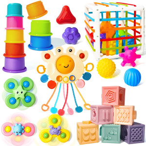 Montessori Toys For Babies 03612 Months 6 In 1 Baby Toys 4 5 6 7 8 9 Month Old Baby Blocks Stacking Toys Infant Baby Senso