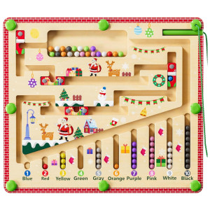 Zhiwuzhu Magnetic Color And Number Maze Montessori Toys For 3 Year Old Wooden Puzzle Activity Board Learning Educational Toy