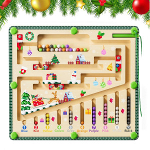 Zhiwuzhu Magnetic Color And Number Maze Montessori Toys For 3 Year Old Wooden Puzzle Activity Board Learning Educational Tod