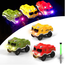 Save Unicorn Tracks Cars Replacement Only Track Cars For Tracks Glow In The Dark Car Tracks Accessories With 3 Flashing Led Lig