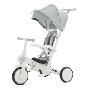 Jmmd Baby Tricycle, 7-In-1 Multifunctional Kids Trike With Adjustable Parent Handle, Safety Harness & Wheel Brakes, Removable Canopy, Stroll Trike For Boys & Girls Ages 18 Months-5 Years, Gray