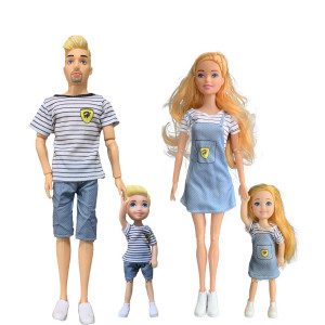 Chioldilly Interactive Family Dolls Toy Set 4Pcs Engaging And Educational Family Doll Perfect Action Figures For 3 Kids Idea