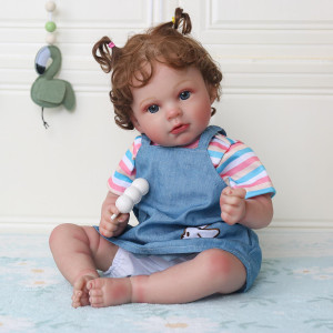 Fasmas Realistic Reborn Baby Dolls Anna 20 Inch Lifelike Newborn Baby Girl Handmade Real Life Baby Dolls With Soft Cloth Body