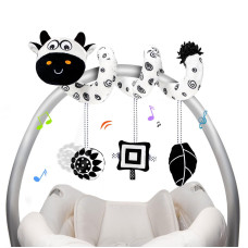 Ucdoet Car Seat Toys Spiral Stroller And Carseat Hanging Toys For Babies 06 Months Black And White High Contrast Baby Toys Fo