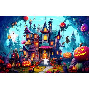 1000 Pieces Puzzle For Adults Halloween Puzzle Horror Haunted House Puzzle Pieces Holiday Party Gifts Puzzles Halloween 2