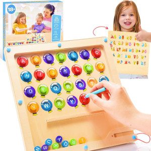 Cuugo Lets Go Cg Magnetic Color And Number Maze Educational Montessori Toys For 2 3 4 5 Year Old Boys Girls Baby Educational