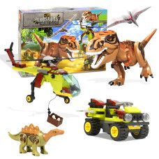 Tsonmuan Jurassic Dinosaur Toys Set Compatible With Lego 319 Pcs Dinosaur Park Toys For Age 8 9 10 11 12 13 14 Years Chasing T