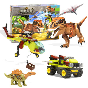 Tsonmuan Jurassic Dinosaur Toys Set Compatible With Lego 319 Pcs Dinosaur Park Toys For Age 8 9 10 11 12 13 14 Years Chasing T