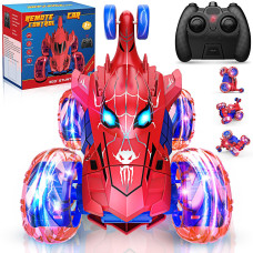 Spider Remote Control Car Rc Car Toys For Boys 3 4 5 6 7 8 9 10 Year Old 360 Fast Stunt Rc Cars With 4Wd Wheel Lights Fun Spider