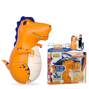 Inflatable Dudes Small Dinosaur 40 Inches Kids Punching Bag Already Filled With Sand Bop Bag Inflatable Trex Punching