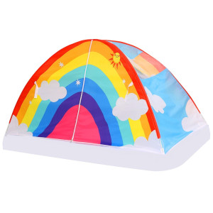 Vsuntent Bed Tent For Twin Kid Bed Tent Play Tent For Boy And Girl Easy Setup Tent Dark Planet And Dazzling Rainbow Magic Playh