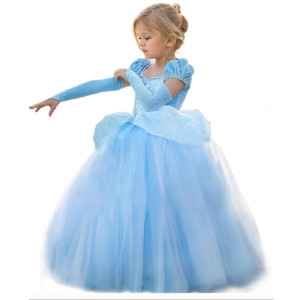 Cqdy Cinderella Princess Dress For Girls Kids Halloween Costume Cosplay Outfit