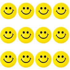 Lovestown Face Stress Balls 2Inch Funny Squeeze Balls 12Pcs Yellow Smile Balls Mini Stress Relief Balls For Kids Adults School