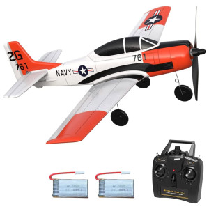 Volantexrc Rc Plane For Beginners 4Ch Wwii Rc Airplane T28 Trojan With Aileron 24Ghz Remote Control Plane With Xpilot Self Ri