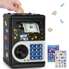 Black Piggy Bank For Kids Cash Coin Can Atm Bank Electronic Coin Money Bank For Kidshot Gift Great Bday Xmas Toy Gifts For K