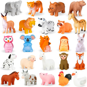 Wqthe Baby Bath Toys For Infants 612 Toddlers 13 No Hole Bathtub Toys Animals Big Box Combo 24 Pcs