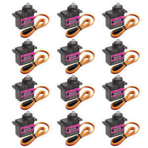 Beffkkip 12Pcs Mg90S 9G Micro Servo Motor Metal Gear For Rc Robot Car Plane Helicopter Mini Servos For Arduino Project