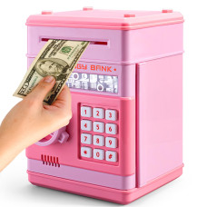 Piggy Bank Toy For Girls Littlestar Kids Baby Real Money Safe Saving Box Electronic Mini Atm Coins Banks Password Code Lock Cas