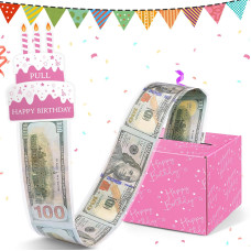 Wenmthg Happy Birthday Money Box For Cash Gift Pull Birthday Gifts For Girls Boys Birthday Surprise Gift Box Money Gift Id