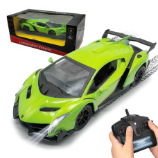 Qun Feng Lamborghini Remote Control Car 124 Scale Lambo Toy Car Officially Licensed Rc Cars With Light 24Ghz Model Car For Boy