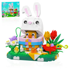 Nubee Easter Bunny Chick Building Sets Cute Rabbit Easter Basket Stuffers Toy Gift For Teens Kids Boys And Girls Age 6400Pcs