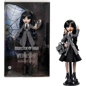 Monster High Wednesday Doll And Accessories Wednesday Addams Collectible In Nevermore Academy Uniform With Thing And Backpack