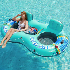 Jasonwell Inflatable River Tube Float 2 Person Heavy Duty River Float Pool Floats With Removable Cooler Lake Water Tubes For F