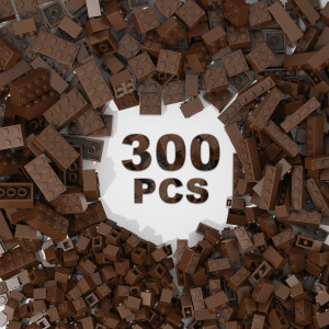 Webrick 300 Pcs Classic Building Bricks Brown Bulk Bricks Compatible With Major Brands Parts And Pieces Creative Building Bloc