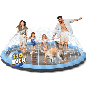 Splash Pad Hyperzoo 110 Extra Large Sprinkler Splash Pad For Kids And Dogs Nonslip Thickened Sprinkler Pad Pool Summer Outd