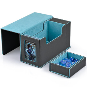 Zlca Card Deck Box With Display Window Mtg Commander Deck Box Fits 200 Doublesleeved Cards With Dice Tray 35Pt Magnetic Card