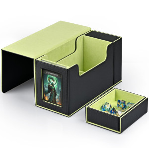 Zlca Card Deck Box With Display Window Mtg Commander Deck Box Fits 200 Doublesleeved Cards With Dice Tray 35Pt Magnetic Card