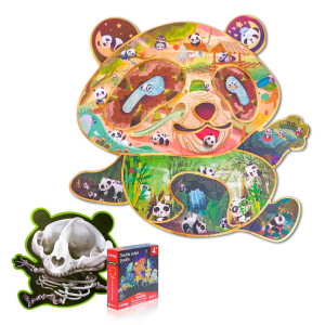 Has Floor Puzzles For Ages Kids 4 48 Pcs Doublesided Giant Panda Puzzles Unique Large Pieces Irregular Shape Jigsaw Puzzle F