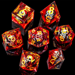 Role Dice Skull Dnd Dice Set Sharp Edged Resin Dice Set For Dungeons And Dragons 7Pcs Rpg Polyhedral Dd Dice Mtg Role Playin