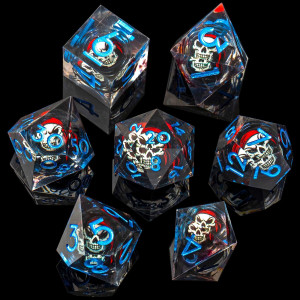 Role Dice Skull Dnd Dice Set Sharp Edged Resin Dice Set For Dungeons And Dragons 7Pcs Rpg Polyhedral Dd Dice Mtg Role Playin