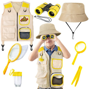 Yopinsand Kids Explore Kit Bug Catcher Kit Kids Camping Gear For Kids Outdoor Exploration Set With Vest Hat Ideal Outdoor