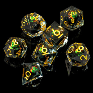 Role Dice Skull Dnd Dice Set Sharp Edged Resin Dice Set For Dungeons And Dragons 7Pcs Rpg Polyhedral Dd Dice Mtg Role Playin