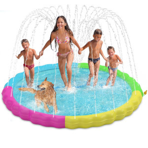 Heeyoo Splash Pad For Kids Nonslip Splash Pad For Toddler Summer Outdoor Water Toys Sprinkler Pool For Kids Outdoor Play Scr